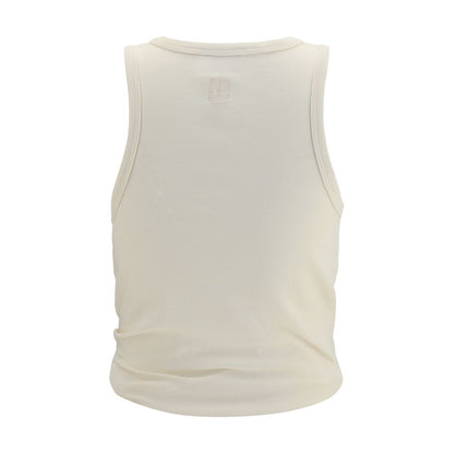 Magda Butrym Beige Cotton Sleeveless T-Shirt