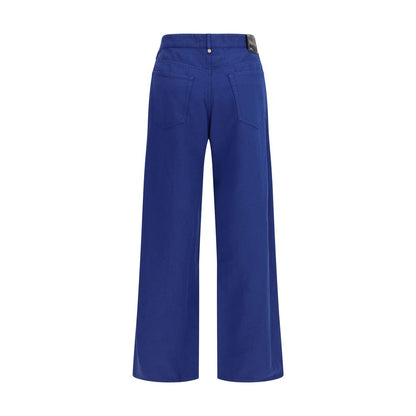 S Max Mara Blue Cotton Casual Pants