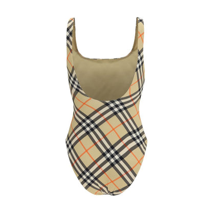 Burberry Beige Check One-Piece Swimsuit