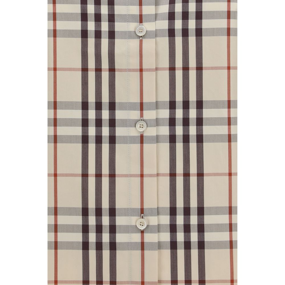 Burberry Beige Cotton Check Shirt