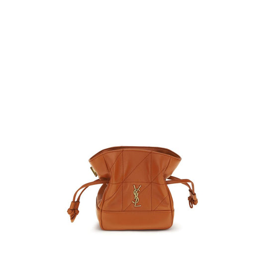 Saint Laurent Orange Lambskin Leather Jamie Mini Clutch Bag