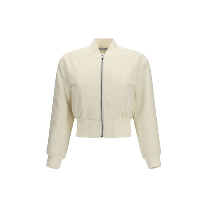 Balenciaga Beige Polyester Cropped Bomber Jacket