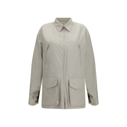 Rier Gray Cotton Zipped Pockets Jacket