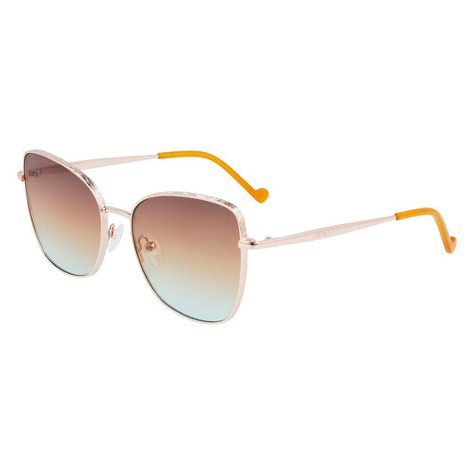 Liu Jo Women's Sunglasses – Golden Metal Frame, Multicoloured Lenses