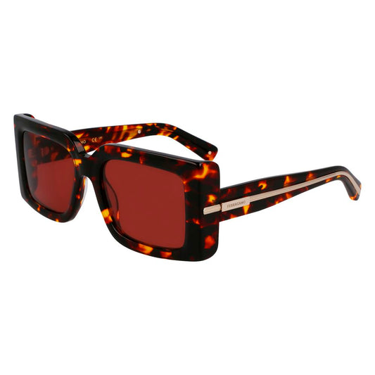 Ferragamo Women’s Sunglasses – Brown Acetate Frame, Cat-Eye Style