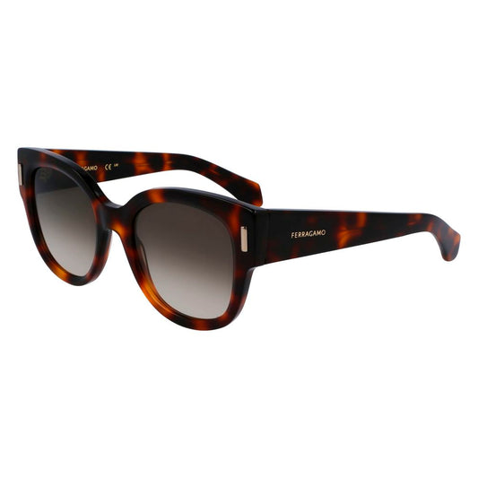 Ferragamo Women’s Sunglasses – Brown Acetate Frame, Grey Lenses