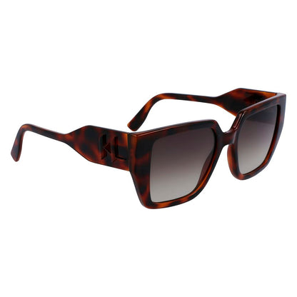 Karl Lagerfeld Women’s Sunglasses – Brown Injected Frame, Grey Lenses