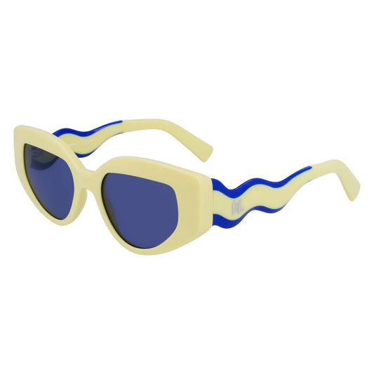 Karl Lagerfeld Women’s Sunglasses – Yellow Injected Frames, Blue Lenses