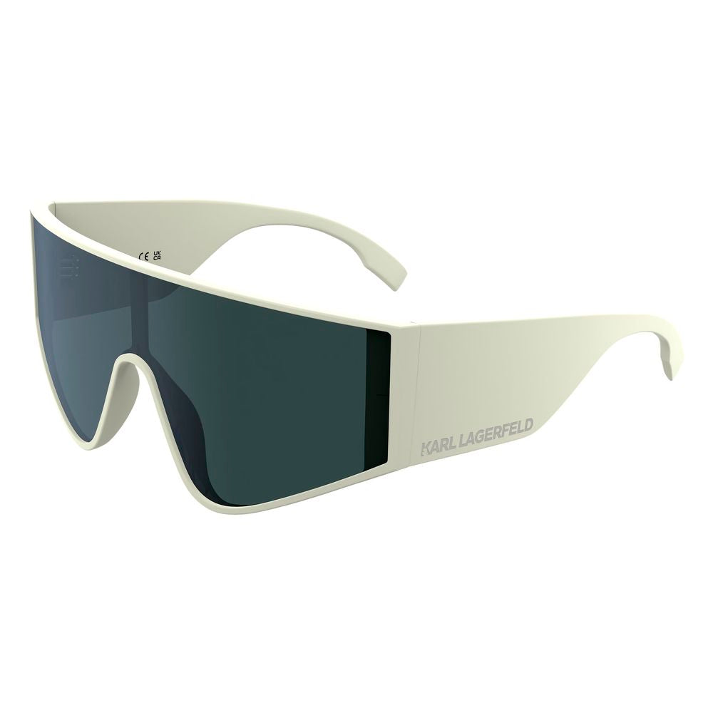 Karl Lagerfeld Unisex Sunglasses – White Injected Frame, Blue Lenses