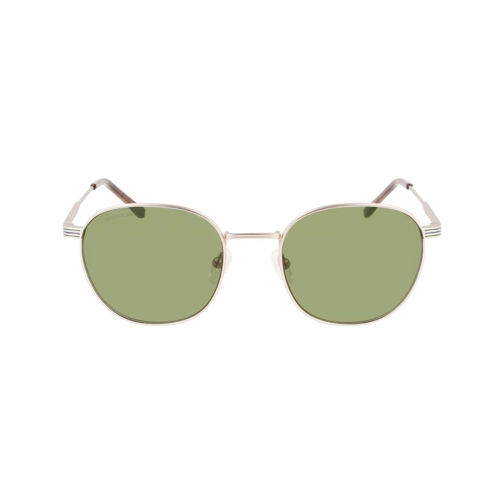 Lacoste Unisex Sunglasses – Grey Metal Frame with Green Lenses