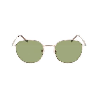 Lacoste Unisex Sunglasses – Grey Metal Frame with Green Lenses