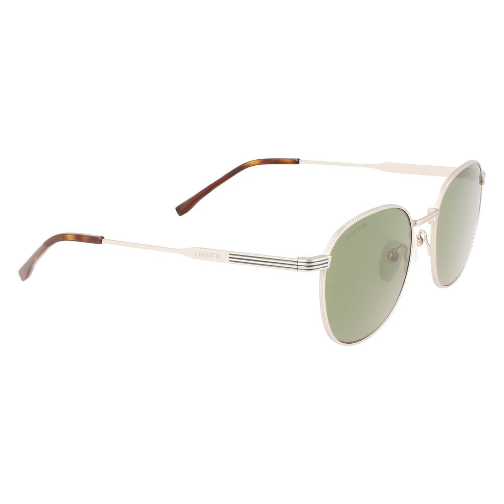 Lacoste Unisex Sunglasses – Grey Metal Frame with Green Lenses