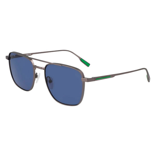 Lacoste Men's Sunglasses – Grey Metal Frame, Blue Lenses