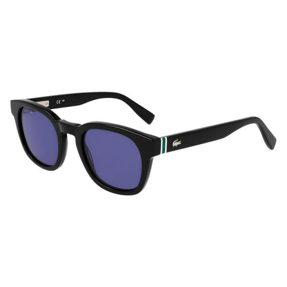 Lacoste Unisex Sunglasses – Black Acetate Frame, Blue Lenses