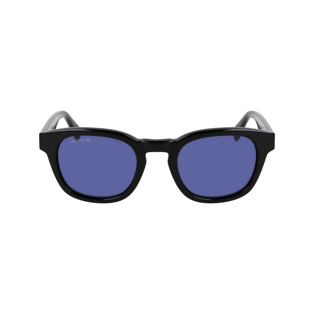 Lacoste Unisex Sunglasses – Black Acetate Frame, Blue Lenses