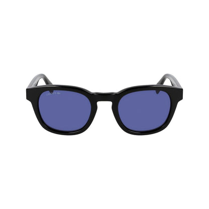 Lacoste Unisex Sunglasses – Black Acetate Frame, Blue Lenses