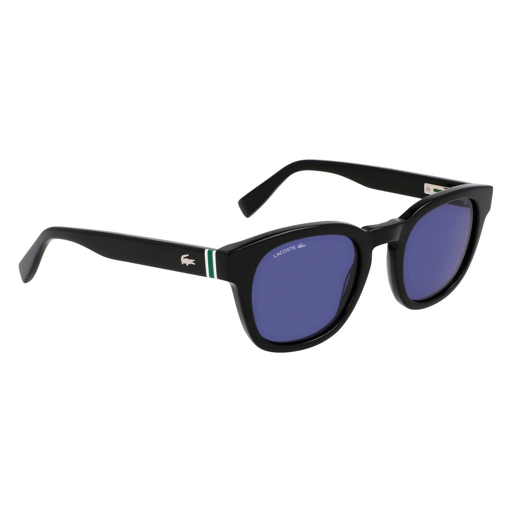 Lacoste Unisex Sunglasses – Black Acetate Frame, Blue Lenses