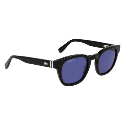Lacoste Unisex Sunglasses – Black Acetate Frame, Blue Lenses