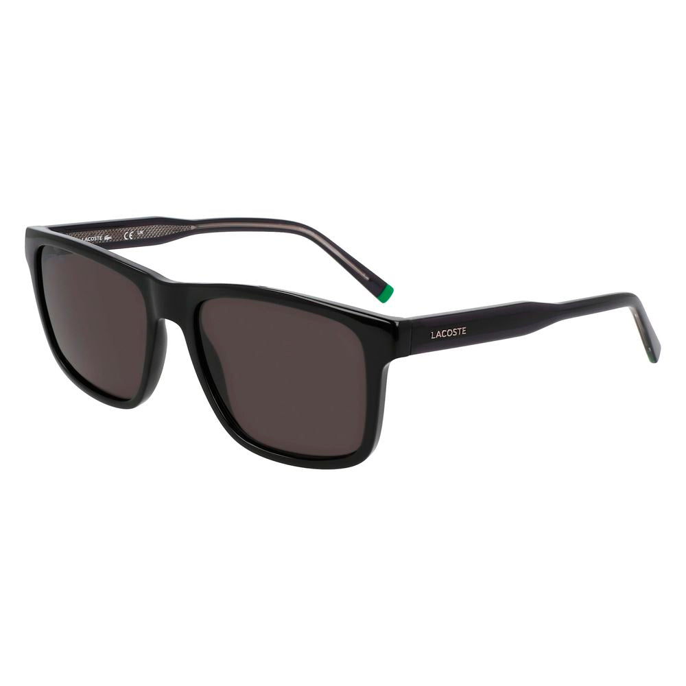 Lacoste Men’s Sunglasses – Black Injected Frame, Grey Lenses