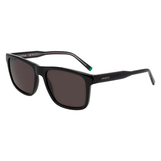 Lacoste Men’s Sunglasses – Black Injected Frame, Grey Lenses