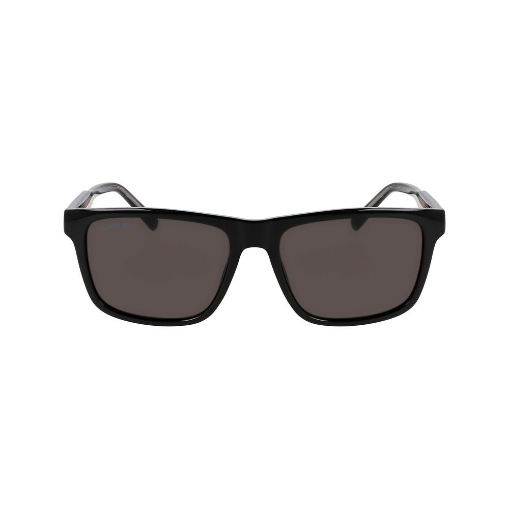 Lacoste Men’s Sunglasses – Black Injected Frame, Grey Lenses