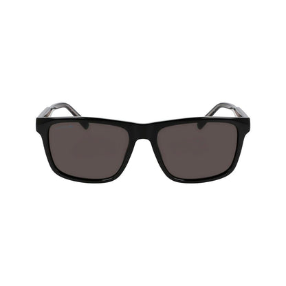 Lacoste Men’s Sunglasses – Black Injected Frame, Grey Lenses