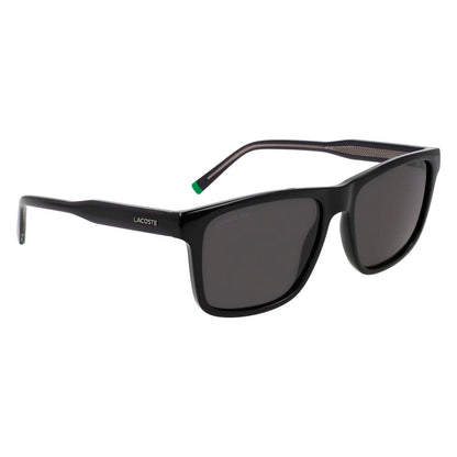 Lacoste Men’s Sunglasses – Black Injected Frame, Grey Lenses