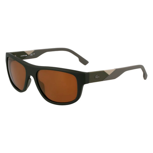 Lacoste Men’s Sunglasses – Brown Injected Frame, Multicoloured Lenses