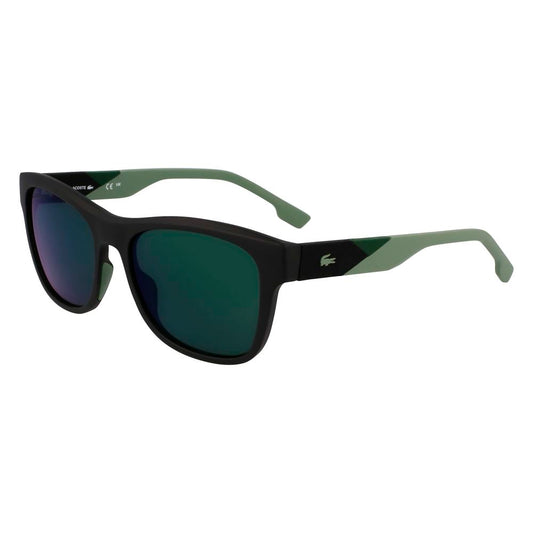 Lacoste Men's Sunglasses – Black Injected Frame, Green Lenses