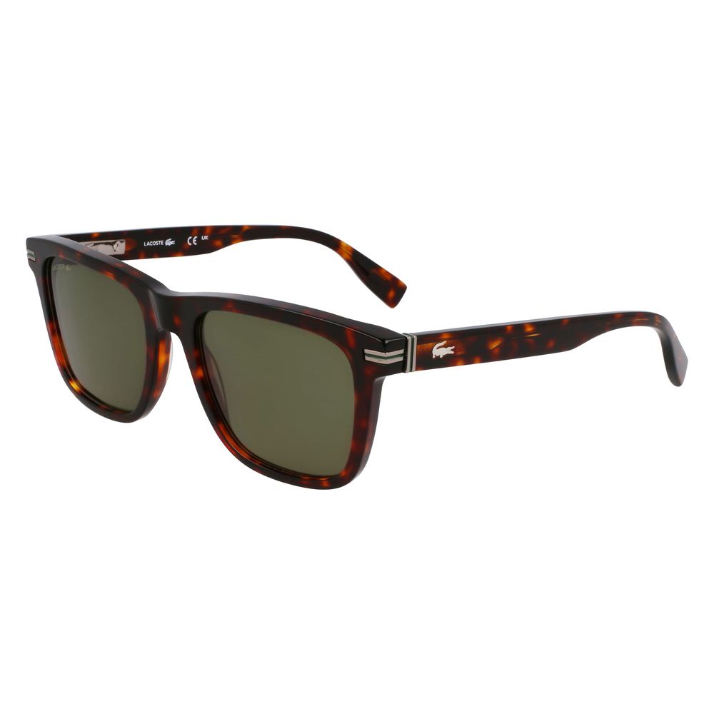 Lacoste Men’s Sunglasses – Brown Acetate Frame, Green Lenses