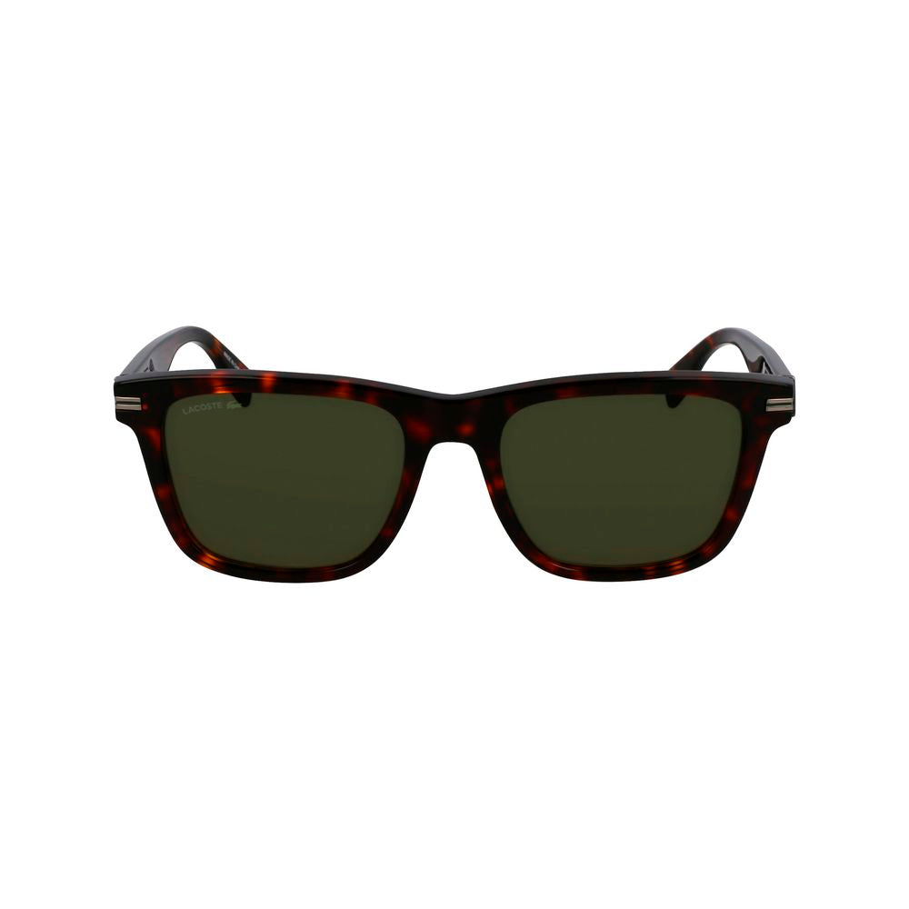 Lacoste Men’s Sunglasses – Brown Acetate Frame, Green Lenses