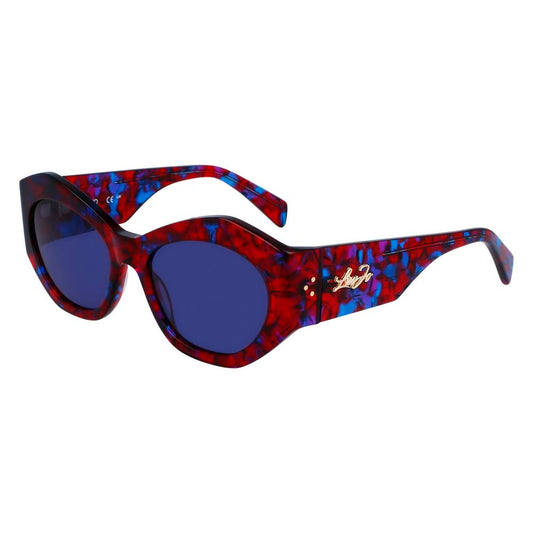 Liu Jo Women’s Sunglasses – Red Acetate Frame, Purple Lenses