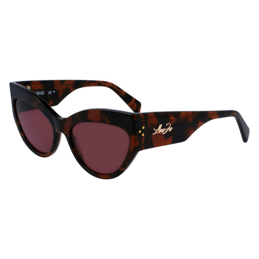 Liu Jo Women’s Sunglasses – Brown Acetate Frame, Pink Lenses