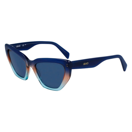 Liu Jo Women’s Sunglasses – Blue Acetate Frame, Brown Lenses