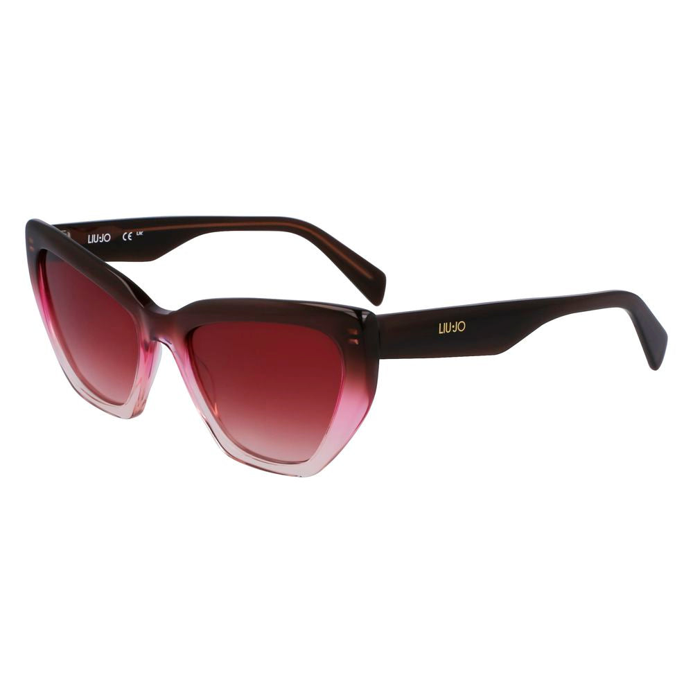 Liu Jo Women’s Sunglasses – Brown Acetate Frame, Pink Lenses