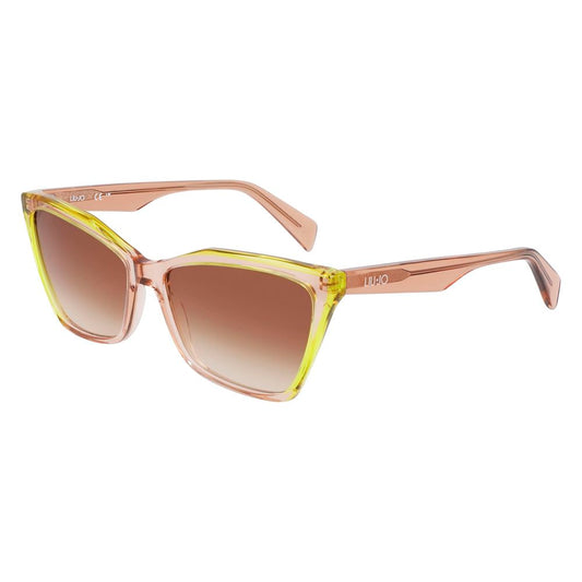 Liu Jo Women’s Sunglasses – Brown Acetate Frame, Green Lenses