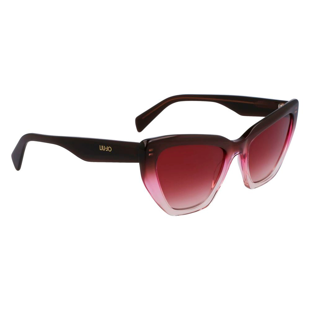 Liu Jo Women’s Sunglasses – Brown Acetate Frame, Pink Lenses