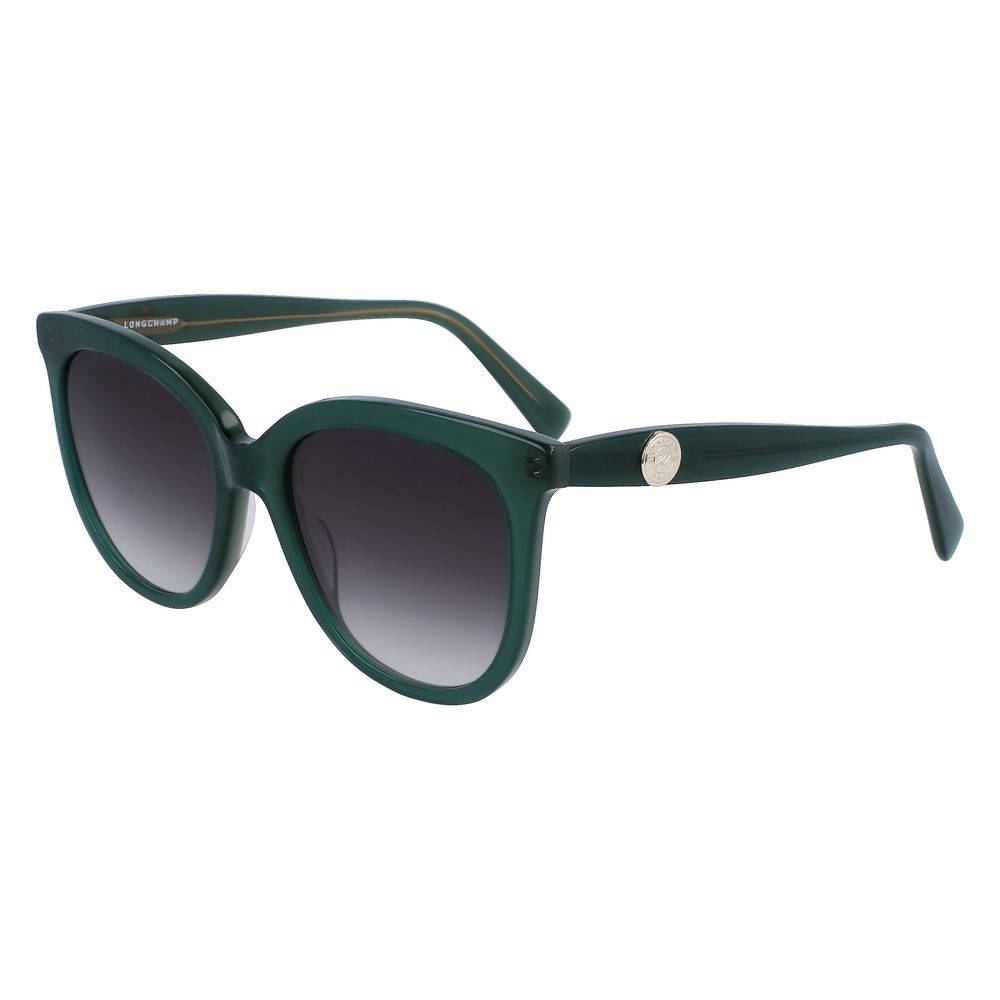Longchamp Women’s Bicolor Sunglasses – Green Acetate Frame, Grey Gradient Lenses
