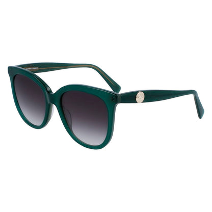 Longchamp Women’s Bicolor Sunglasses – Green Acetate Frame, Grey Gradient Lenses