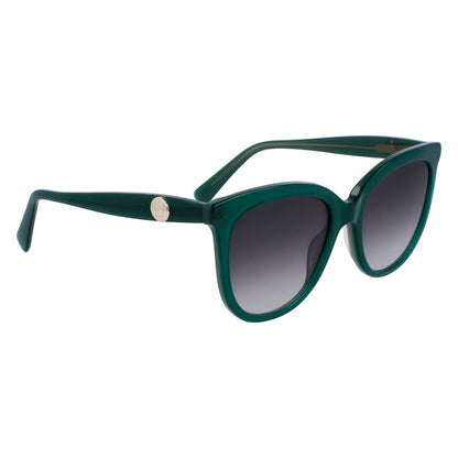Longchamp Women’s Bicolor Sunglasses – Green Acetate Frame, Grey Gradient Lenses