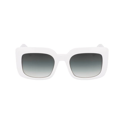 Longchamp Women’s Sunglasses – White Acetate Frame, Grey Gradient Lenses