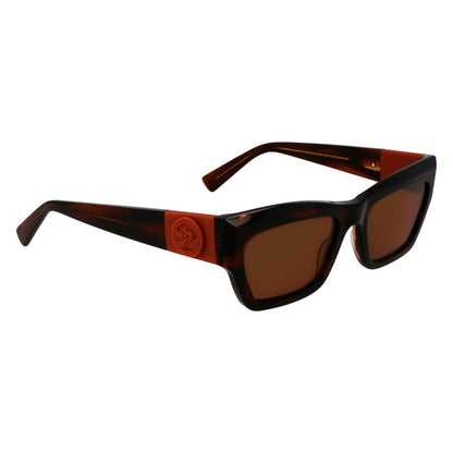 Longchamp Women’s Sunglasses – Brown Acetate Frame, 53mm Lenses