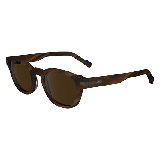 ZEISS Unisex Brown Acetate Sunglasses – 100% UV Protection