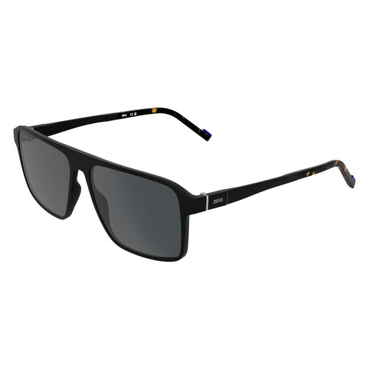 ZEISS Men's Black Injected Sunglasses – 57mm Lens, Grey Lenses