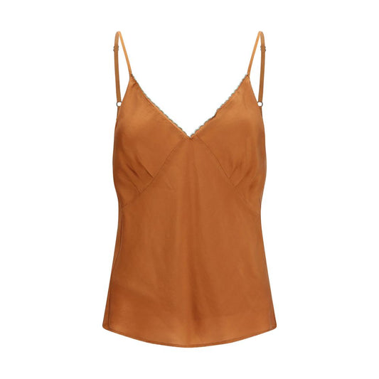 Forte_Forte Orange Silk Sleeveless T-Shirt