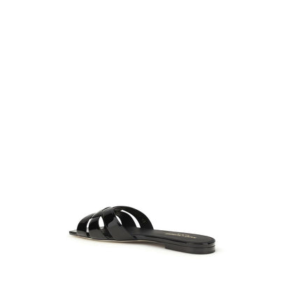 Saint Laurent Black Calf Leather Bos Taurus Ballet Flats