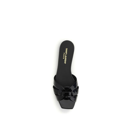 Saint Laurent Black Calf Leather Bos Taurus Ballet Flats