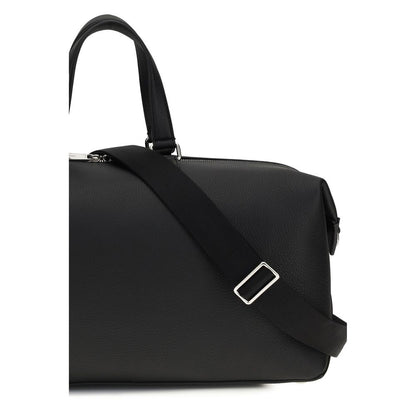 Fendi Black Calf Leather Lui Travel Duffle Bag