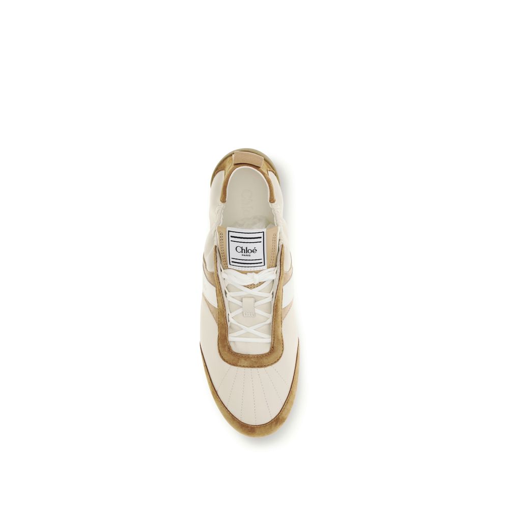Chloé Beige Goatskin Athletic Kick Sneakers