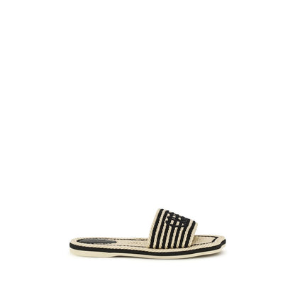Chloé Sand Raffia Nautical Sandals